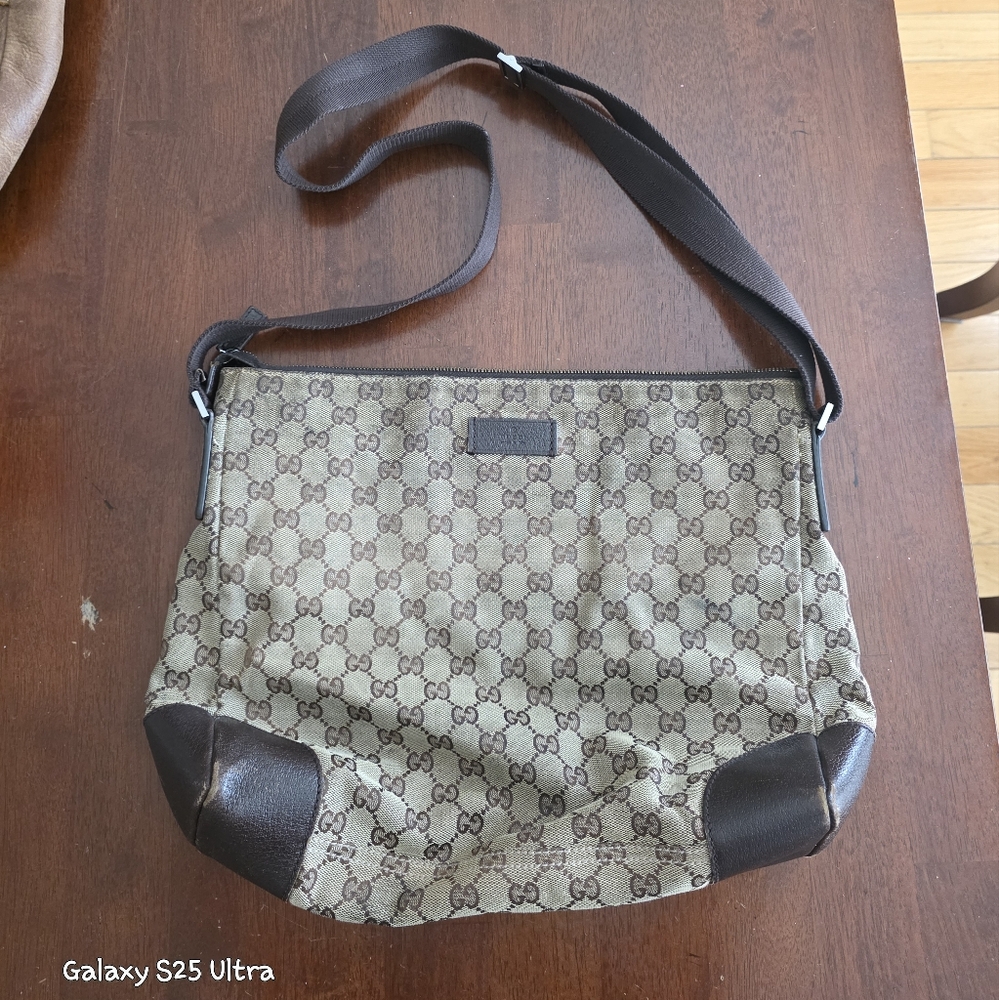 Gucci Brown Messenger Bag with GG Monogram